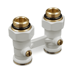 Прямой Н-образный клапан Primoclima Armature для нижнего подключения 3/4"х1/2", белый