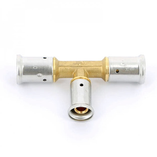 Тройник переходный уменьшенный в центре, латунь пресс, 26x20x26, HENCO