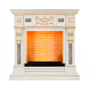 Деревянный портал Dimplex Corsica 1118х1115х373 - Белый с золотом