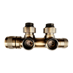 Узел нижнего подключения Primoclima Armature термостат."Lunar" угловой правый 1/2"х3/4"Е, Бронза