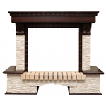 Каменный портал Dimplex Pierre Luxe 1080х1340х400 - Темный дуб/Сланец мелкий белый