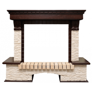 Каменный портал Dimplex Pierre Luxe 1080х1340х400 - Темный дуб/Сланец мелкий белый