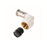 Угольник 90° ВР c черной заглушкой BP04 1/2", ПВДФ пресс (белый), 16x1/2", HENCO