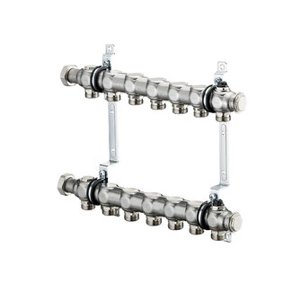 Гребенка Oventrop "Multidis SH" PN10 1" G 3/4 на 7 контуров с плоским уплотнением, нержавещая сталь