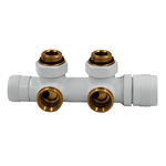 Узел нижнего подключения терм. Primoclima Armature "Lunar" угловой левый 1/2"х3/4"Е, цвет белый