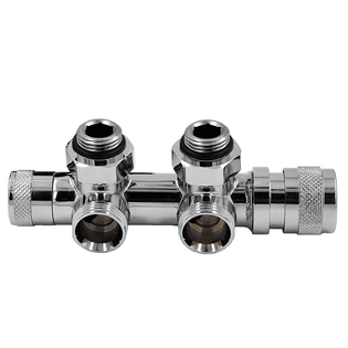 Узел нижнего подключения терм. Primoclima Armature "Lunar" угловой левый 1/2"х3/4"Е, цвет хром