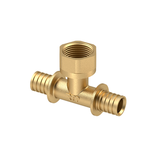 Тройник RTP аксиальный, латунь, внутренняя резьба,25х3/4", желтый