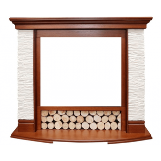 Каменный портал Dimplex Country 1000х1180х450 - Орех/Сланец белый