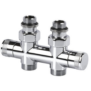 Узел прямой SR Rubinetterie Tondera 50 мм, запорный 1/2"х3/4" Е, цвет хром