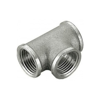 Тройник TIEMME ВВ никелированный 1x1/2x1 для стальных труб резьбовой