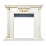 Деревянный портал Dimplex Olympia 1007х1142х411 - Белый дуб, патина золото