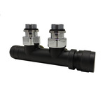 Узел нижнего подключения SR Rubinetterie угловой 1/2"х3/4"Е Чёрный матовый (правый)