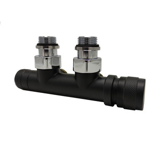 Узел нижнего подключения SR Rubinetterie угловой 1/2"х3/4"Е Чёрный матовый (правый)