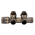 Узел нижнего подключения Primoclima Armature термостат."Lunar" угловой правый 1/2"х3/4"Е, Никель мат