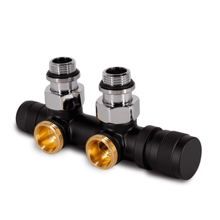 Узел нижнего подключения SR Rubinetterie угловой 1/2"х3/4"Е Чёрный матовый (левый)