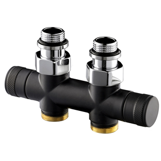 Узел прямой SR Rubinetterie Tondera 50 мм, запорный 1/2"х3/4" Е, цвет черный