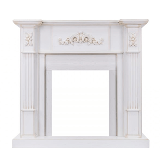 Деревянный портал Dimplex Martin 1080х1150х360 - Белый дуб, патина золото