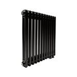 Трубчатый радиатор ТЕПЛОФОРТ ТР2057 ТВ, 12 секции, нижнее подключение ½”, черный мат