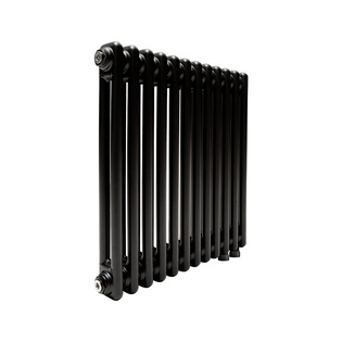 Трубчатый радиатор ТЕПЛОФОРТ ТР2057 ТВ, 12 секции, нижнее подключение ½”, черный мат