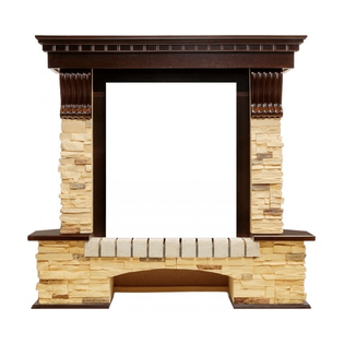 Каменный портал Dimplex Pierre Luxe угловой 1050х1120х770 - Темный дуб/Сланец