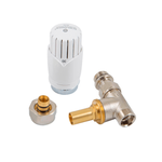 Ограничитель температуры Schlosser RTL, форма прямая. Головка RTL Diamant, клапан никелированный