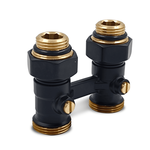 Прямой Н-образный клапан Primoclima Armature для нижнего подключения 3/4"х1/2", черный матовый