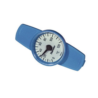 Термометр Heimeier для шаровых кранов GLOBO, диапазон 0-120 °С, DN10-32, синий