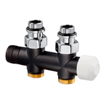 Узел нижнего подключения термостатический SR Rubinetterie прямой 1/2"х3/4"Е Черный матовый