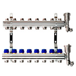 Комплект коллекторов Ридан FHF-8R set с кронштейнами и воздухоотводчиками, 8 контуров