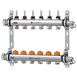Коллектор распределительный Heimeier Dynacon Eclipse с регуляторами расхода, 6 контуров
