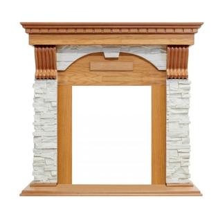 Каменный портал Dimplex Dublin 975х1020х352 - Дуб/Сланец белый