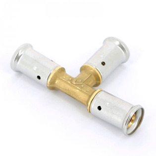 Тройник равнопроходный, латунь пресс, 26x26x26, HENCO