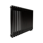 Трубчатый радиатор ТЕПЛОФОРТ ТР2057 ТВ, 16 секций, нижнее подключение ½”, черный мат