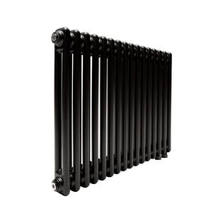Трубчатый радиатор ТЕПЛОФОРТ ТР2057 ТВ, 16 секций, нижнее подключение ½”, черный мат