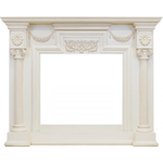 Деревянный портал Dimplex London 1060х1300х380 - Слоновая кость с патиной