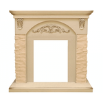 Каменный портал Dimplex Bern 975х1000х345 - Алебастр темная патина/Сланец бежевый