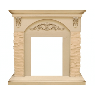 Каменный портал Dimplex Bern 975х1000х345 - Алебастр темная патина/Сланец бежевый