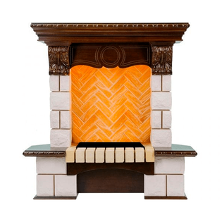 Каменный портал Dimplex Pierre Luxe угловой 975х950х655 - Темный дуб/Шампань