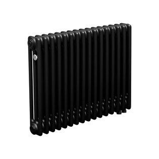Трубчатый радиатор ТЕПЛОФОРТ ТР3057 ТВ, 16 секций, нижнее подключение ½”, черный мат