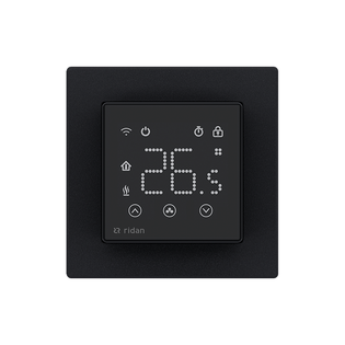 Комнатный термостат Ридан RSmart-SB с Wi-Fi подключением 230V, встраиваемый, черный
