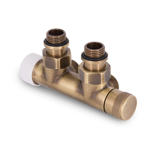 Узел нижнего подключения термостатический SR Rubinetterie угловой 1/2"х3/4"Е Бронза (левый)