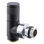 Угловой вентиль SR Rubinetterie Tondera, ручная регулировка 1/2"х3/4" E, цвет черный