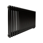 Трубчатый радиатор ТЕПЛОФОРТ ТР2057 ТВ, 22 секции, нижнее подключение ½”, черный мат