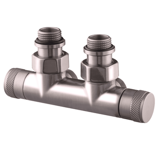 Узел угловой SR Rubinetterie Tondera 50 мм, запорный 1/2"х3/4" Е, цвет матовый никель