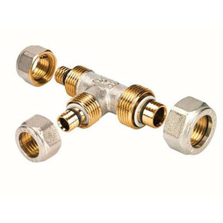 Тройник равнопроходный обжим, 16x16x16, HENCO