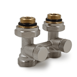 Прямой Н-образный клапан Primoclima Armature для нижнего подключения, 3/4"х1/2", никель