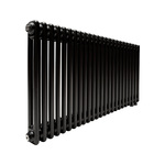 Трубчатый радиатор ТЕПЛОФОРТ ТР2057 ТВ, 24 секции, нижнее подключение ½”, черный мат