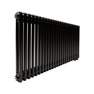 Трубчатый радиатор ТЕПЛОФОРТ ТР2057 ТВ, 24 секции, нижнее подключение ½”, черный мат