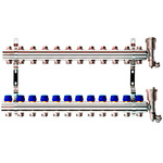 Комплект коллекторов Ридан FHF-12R set с кронштейнами и воздухоотводчиками, 12 контуров