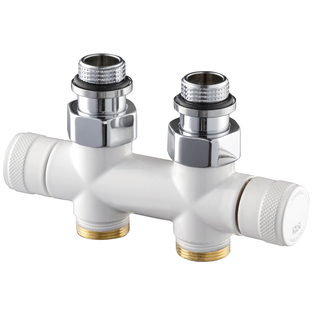 Узел прямой SR Rubinetterie Tondera 50 мм, запорный 1/2"х3/4" Е, цвет белый